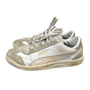 Puma Kids size 4 Shoes - White and Tan & Pink